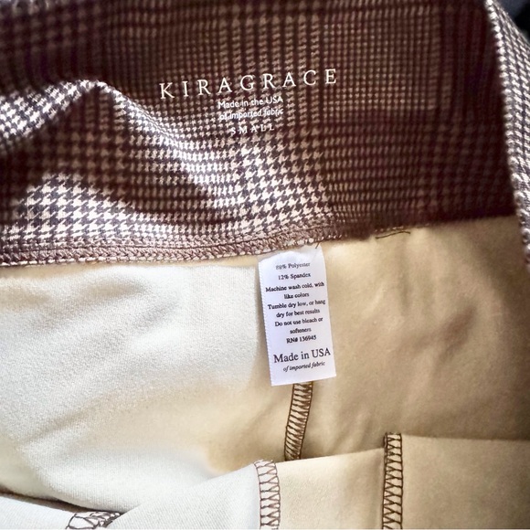 KiraGrace Nina Houndstooth Straight Leg Pull On Pants Ponte Women's Size Small S - Picture 8 of 11